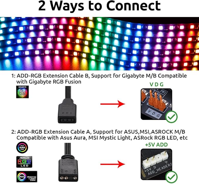 Magnetic NEON Addressable RGB PC LED Strip, 4x13.7inch Flexible Diffused Silicon ARGB Strip for 5V 3-pin LED Header, Compatible with ASUS Aura SYNC, Gigabyte ARGB Fusion (4 Strips) - Image 3