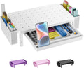 WALI Computer Monitor Stand with Storage and Pen Holder | 3 Height Adjustable Desk Organizer with Drawer, Desk Laptop Monitor Riser for Computer, Printer(PTT003-W), 1 Pack, White by WALI