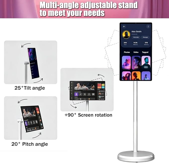 Portable Smart TV 27" with 4K UHD Touch Display, Android OS, 8GB RAM + 128GB Storage, Rotatable Stand for Indoor/Outdoor Movies, Video Calls & Gaming - Image 3
