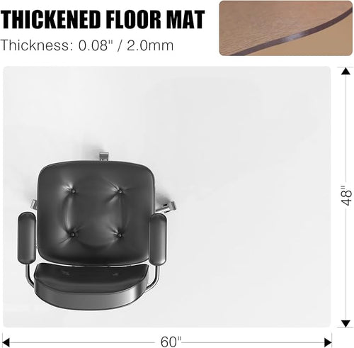 0.08" Thicker Chair Mat for Hard Floors, tixpol 48" x 60" Office Chair Mat for Hardwood Floors, Non-Slip Hard Floor Protector Desk Mat for Home, Vinyl Floor Mat for Kids, Pets - Not for Carpet (Clear) - Image 2