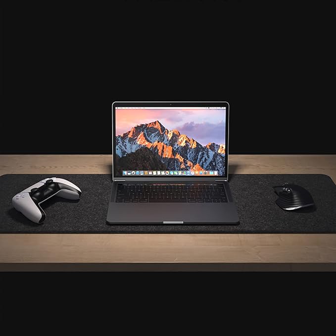 DAWNTREES Felt Desk Mat, Computer Mat for Desk, Dark Gray (36x12Inches) | Non-Slip Large Felt Mouse Pad and Keyboard Mat, Felt Desk Pad for Office and Home, Desktop Protection - Image 5