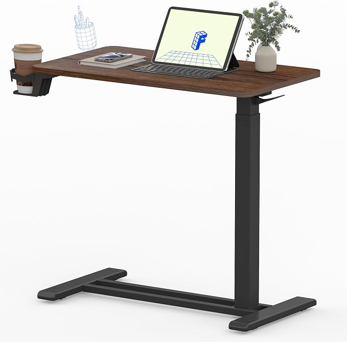 FLEXISPOT 28" Mobile Standing Desk Pneumatic Lift Computer Workstations by Unknown