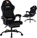 Velvet Gaming Chair, Ergonomic High Back Racing Chair with Footrest, Spring Wide Cushion, Adjustable Headrest & Lumbar Support, 90-135° Recline, 360° Swivel, 300lbs for Home Office, Blue by Unknown