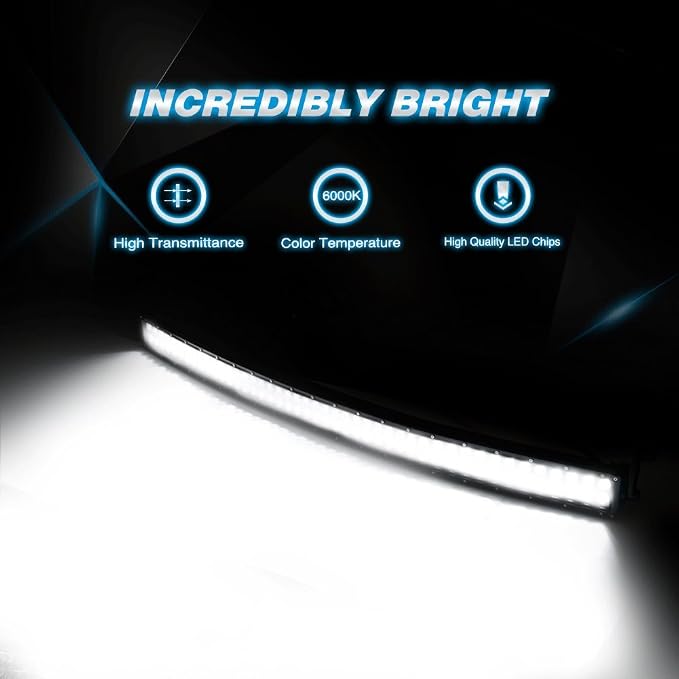 Nilight - 71015C-A 50Inch 288W Curved LED Work Light Driving Fog Lamp LED Light Bar Offroad Lighting for SUV UTE ATV Truck 4x4 Boat, 2 years Warranty - Image 3