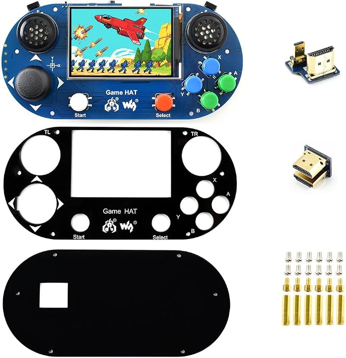 Waveshare Game HAT, Compatible with Raspberry Pi 4B/3B/3B+/Zero/Zero W/Zero WH, Retro Gaming Console wth 3.5inch IPS Screen, Joystick, and Buttons, 480×320, Onboard Speaker and Earphone Jack - Image 2