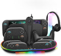 Charging Station for Switch 2 with Cooling Fan DOBEWINGDELOU Controller Charger for JoyCons and Pro Dock Stand with RGB Light 2 USB Ports 7 Game Card Slots LED Indicators by Dobewingdelou