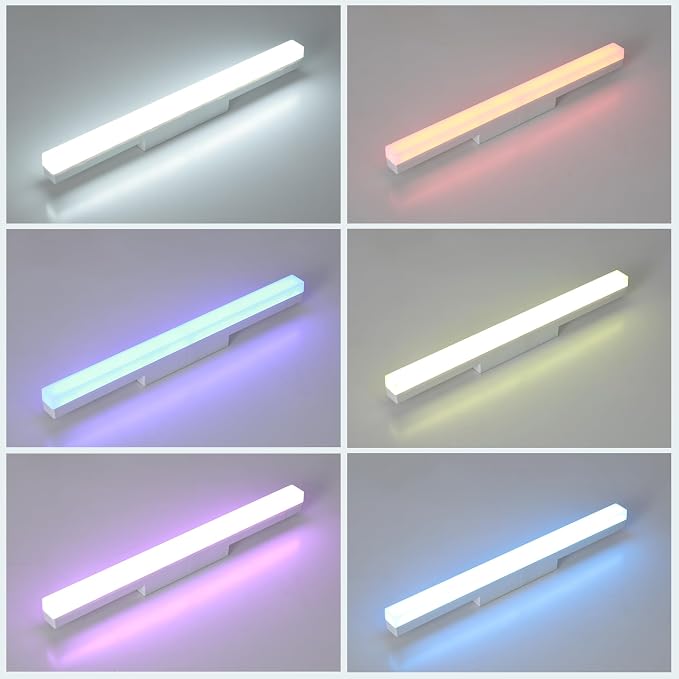 Rechargeable Wall Lights Bar Set of 2,Cold White with RGB - Image 5