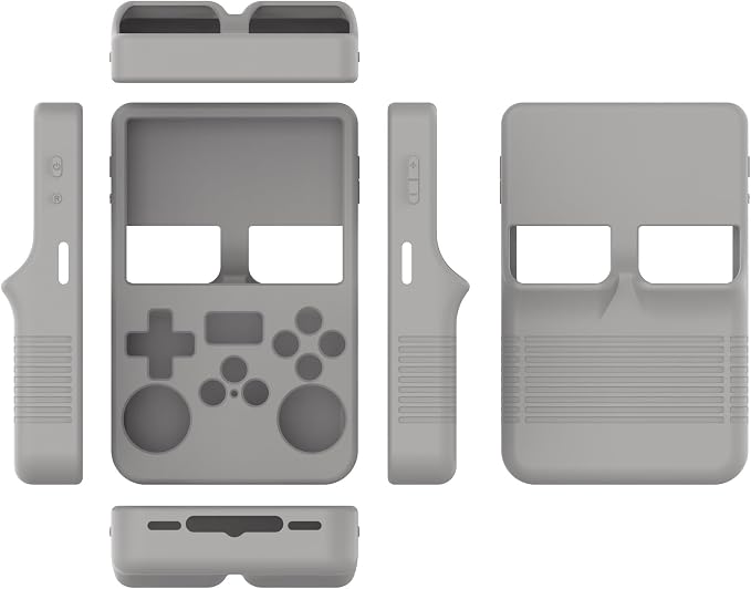 3 Pcs for R36S Handheld Gaming Console Open-Source Arcade Silicone Protective Case – Durable, Anti-Slip, Shockproof Sleeve for R36S Portable Game Console (3 Grey) - Image 2