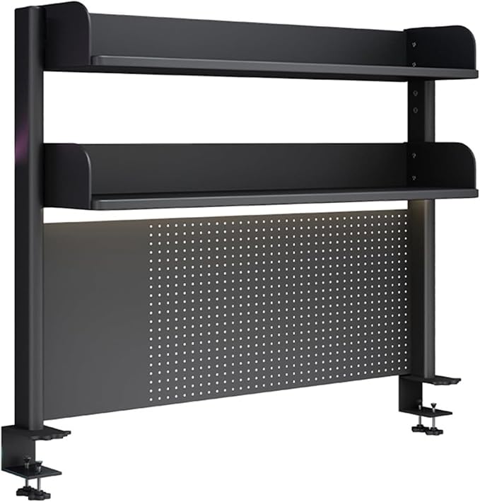 Clamp On Desk Organizer Shelf Privacy Panel for Gaming Desk Desk Extender Pegboard Workstation for Home Desk Organization 23.6/31.5/39.3in Desk Pegboard Includes 20 Accessories Black(100cm/39.3in) by Unknown