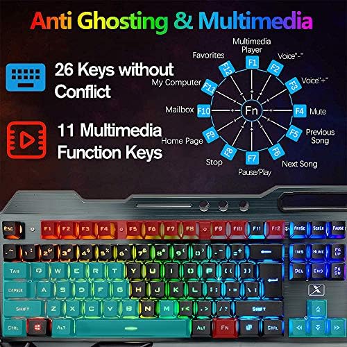 Wireless Gaming Membrane Keyboard Mouse and Bluetooth Headset Kit-Black RGB - Image 5