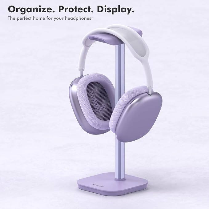 Headphone Stand, Desktop Headset Holder (Purple) Heavy Base Desk Earphone Stand Aluminum Gaming Headset Hanger Rack for AirPods Max, AirPods, AirPods Pro, Beats, Bose - Image 6