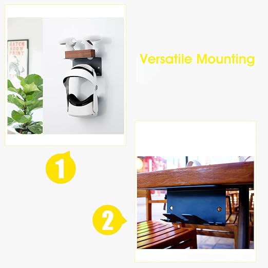 NIRVASH VR Wall Mount Storage Stand Holder Hook for Meta/Oculus Quest 3S/3/2/Pro/Rift-S/Valve Index/PS5 VR2/HTC Vive, Premium VR Headset Wall Hanger - Image 4