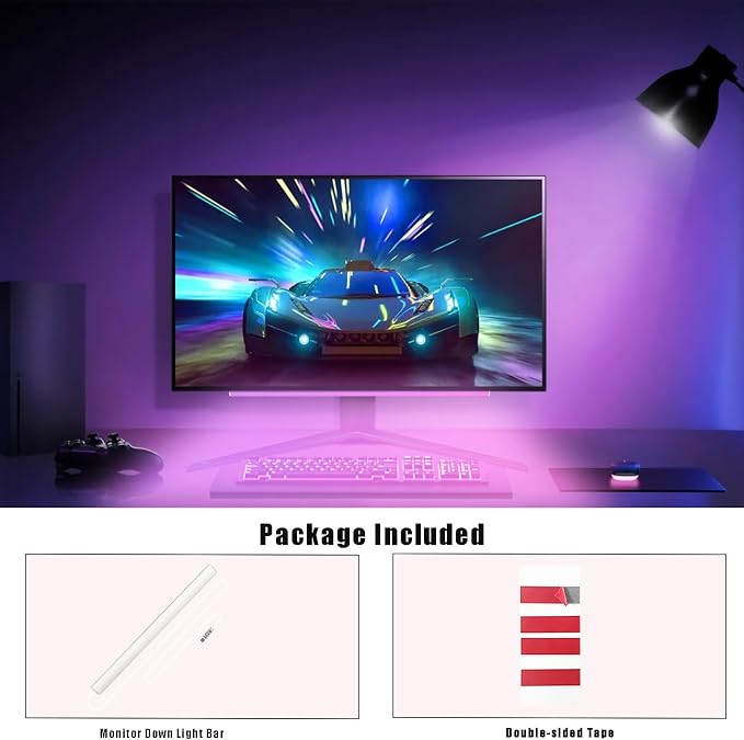 Under Monitor RGB Light Bar, 12 Inch USB Powered RGB Gaming Light Bar with APP Control, Music Sync LED Monitor Backlight, 5V 2A Ambient Desk Light for PC, Gaming Setup, TV, Desktop - Image 6