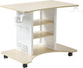 EUREKA ERGONOMIC Gaming Desk Computer, 37" Rolling Desk on Wheels for Small Space, Mobile Computer Cart with Pegboards Adjustable Shelves for Gaming PS Switch, Craft Station, Home Office - Maple by EUREKAERGONOMIC