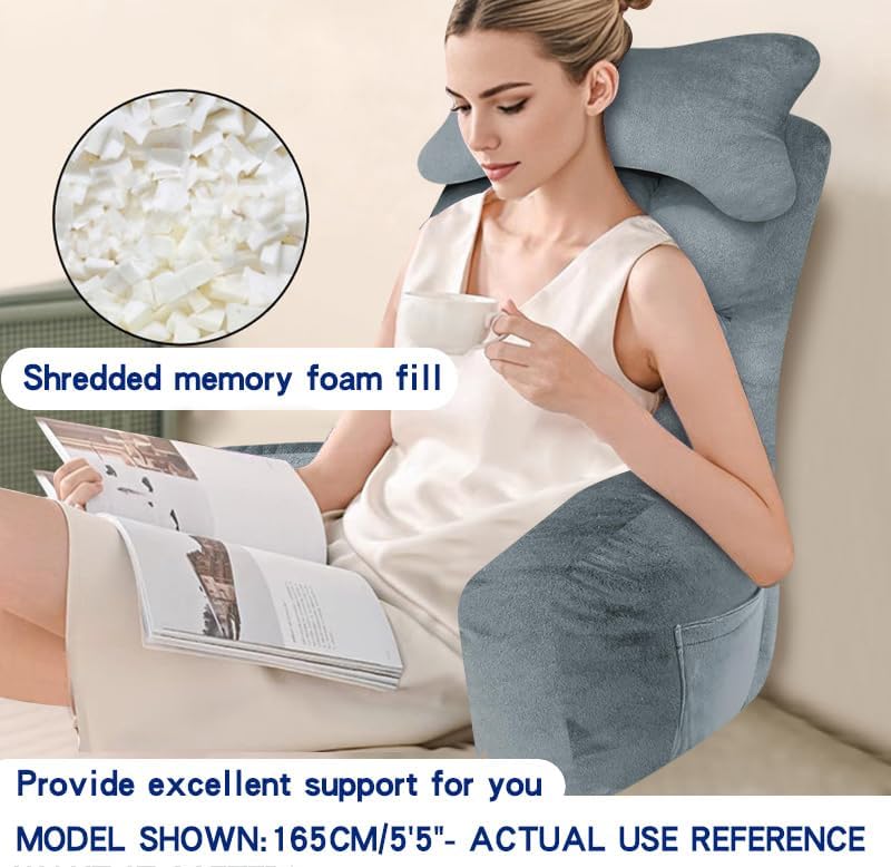 YDCEULARDOH Reading Pillow for Bed Adult – Large Bed Pillow with Arms, Supportive Back Pillow for Sitting Up in Bed for Reading, Watching TV, or Gaming - Image 2