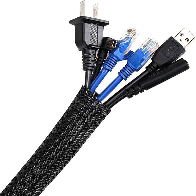 AGPTEK Cable Sleeve, 6.6ft - 2/3 inch Cable Management Cord Hider, Black by AGPTEK