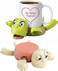 3D Printed Funny Turtle Coaster Set with Interactive Expression, 2Pcs by Rumexeng