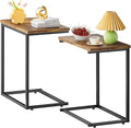 Pipishell C Shaped End Table Set of 2, Side Table for Couch Slide Under, C Table Sofa Side End Table for Living Room 27 inches High,PIET06K2 by Pipishell