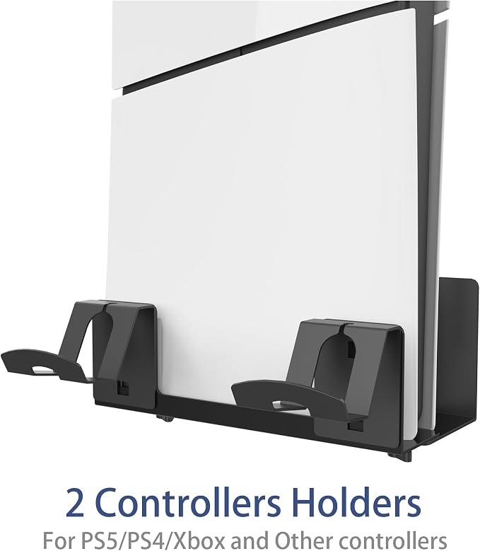 Monzlteck Universal Game Console Wall Mount + 2 Controller Holders, Compatible with PS3, PS4 Pro/Slim, PS5 Slim/Pro, Xbox 360/One S/One X - Image 7
