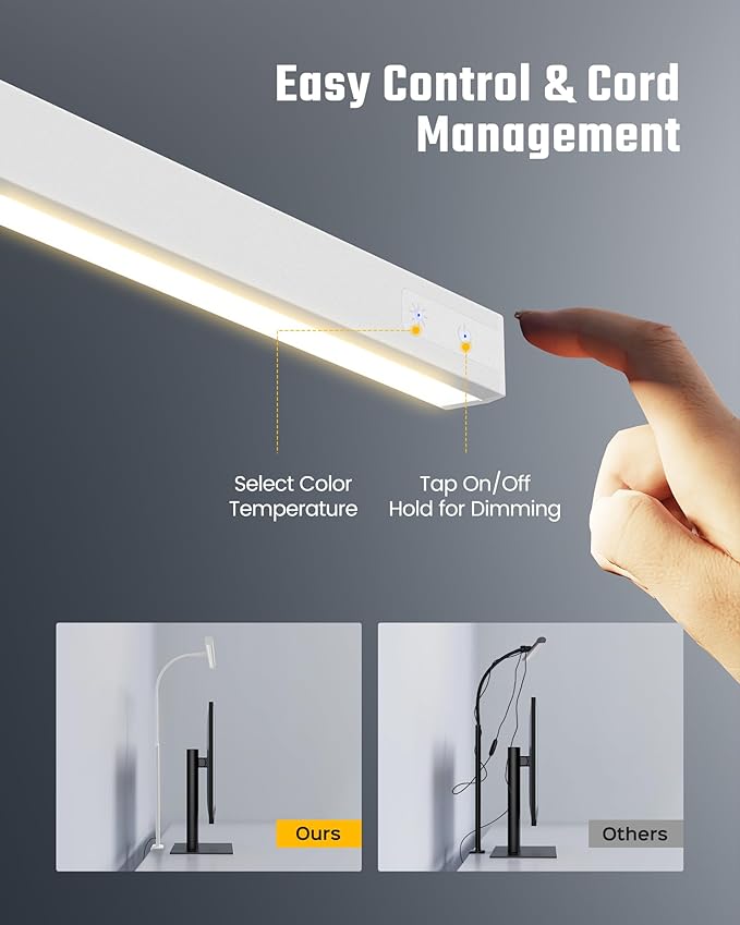 SUPERDANNY LED Desk Lamp for Office Home, 12W Eye-Caring Light with Clamp - Image 3