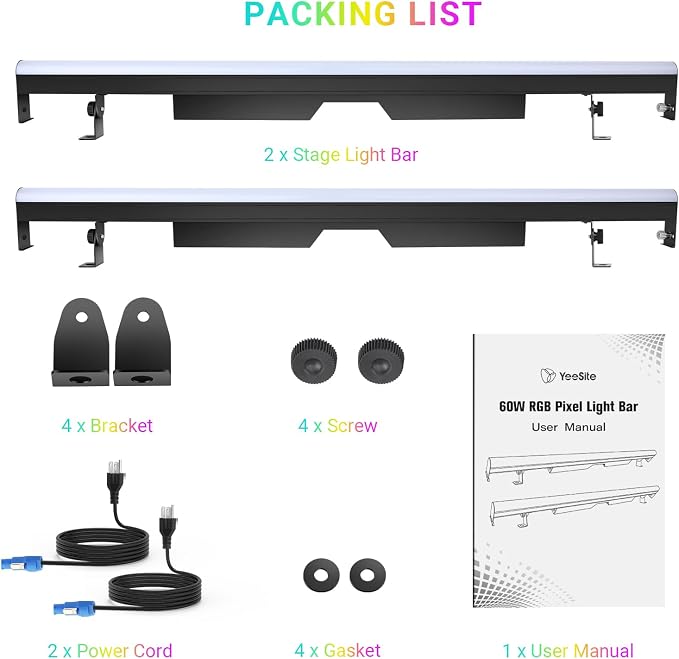 LED Stage Light Bar for DJ Party 2Pack - Image 8