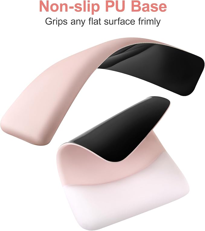 MOSISO Keyboard Mouse Pad Set, Large Gaming Mouse Pad&Keyboard Wrist Rest | Rectangular Mousepad with Wrist Rest&Coaster, Ergonomic Non-Slip&Easy Typing Pad with Curved Silicone Lining, Baby Pink - Image 4