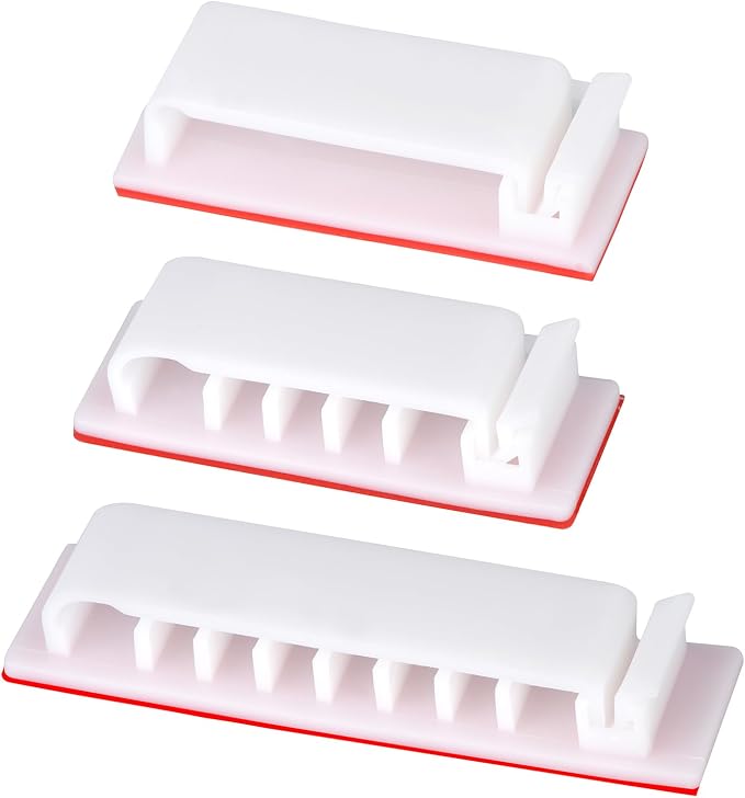 Cable Management Clips, 20Pcs Cable Organizers Wire Clips Cord Holder for TV PC Ethernet Cable Desk Home Office (White) by Halsouy