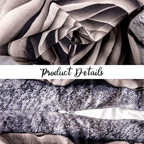 Set of 4 Rose Flower Decorative Throw Pillow Covers 20x20” Beige Cream Flower Pattern Pillow Cases Square Sofa Bed Home Decor Vintage Floral Pillow Cushion Cases Cotton Linen Outdoor Home Decorative - Image 6