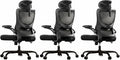 Marsail Ergonomic Office Chair with 3D Armrests, Pack of 3 | Office Desk Chair with High Back Mesh, Adjustable Lumbar Support, Rolling Work Swivel Task Chairs with Wheel, Headrest, home by Marsail