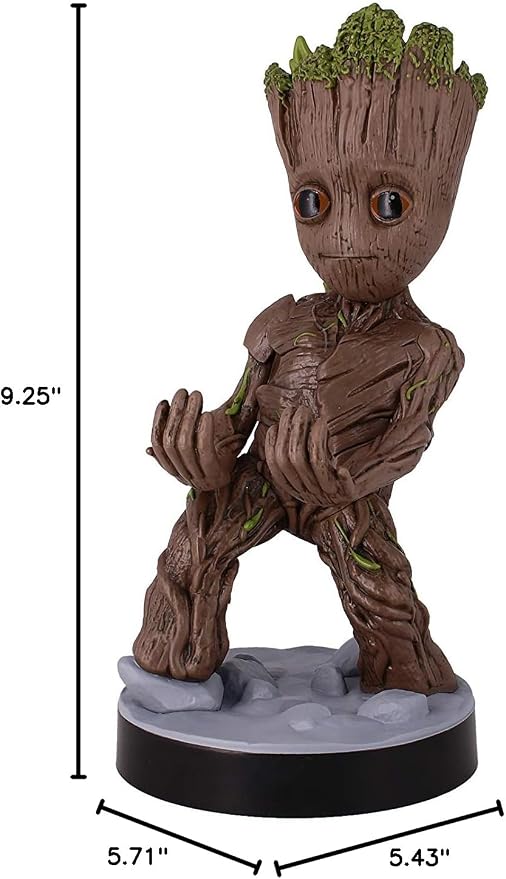 Exquisite Gaming: Guardians of The Galaxy: Toddler Groot - Original Mobile Phone & Gaming Controller Holder, Device Stand, Cable Guys, Marvel Licensed Figure, Black - Image 9