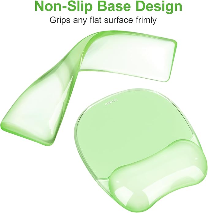 MOSISO Cooling Gel Wrist Rest Support for Mouse Pad&Keyboard Set, Green - Image 6