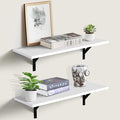 Tectocker-DOU 24" Long Floating Book Shelves for Wall, Heavy Duty, White by Tectocker-DOU