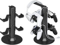 Gaming Controller & Headset Holder Stand for Desk, with Charger Cable Organizer Headphone Stand for PS5/ Xbox/ PS4/ Switch, Metal Base Controller Hook for Storage with 360° Rotatable Hanger- 2 Tiers by KOSKER