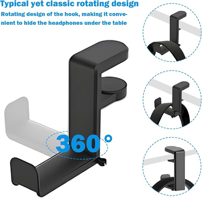 Rotating Headphone Stand,Headphone Holder Desk - Image 5