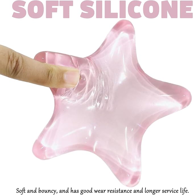 Gel Wrist Rest for Keyboard and Mouse Transparent Pink Sea Star Elbow Pad Cushion Ergonomic Cute Clear Cool Mouse Wrist Pad Silicone Non-Slip Support for Computer Gaming Office Hand Pillow Ocean Beach - Image 4