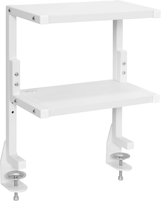 VIVO White Clamp-on 13 inch 2-Tier Desk Shelf, STAND-SHELF2CW by Unknown