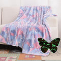 SOCHOW Butterfly Glow in The Dark Blanket, Purple 60 x 80 Inches by SOCHOW