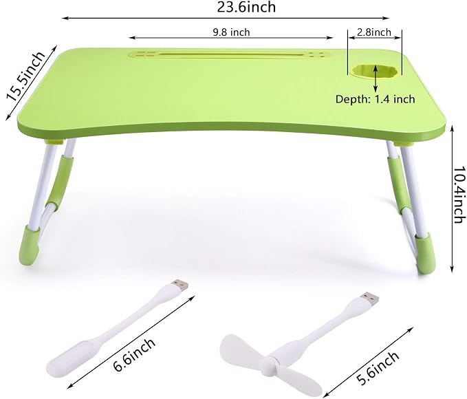 Slendor Foldable Lap Desk with Cup Holder for Bed, Couch, Floor - Image 6