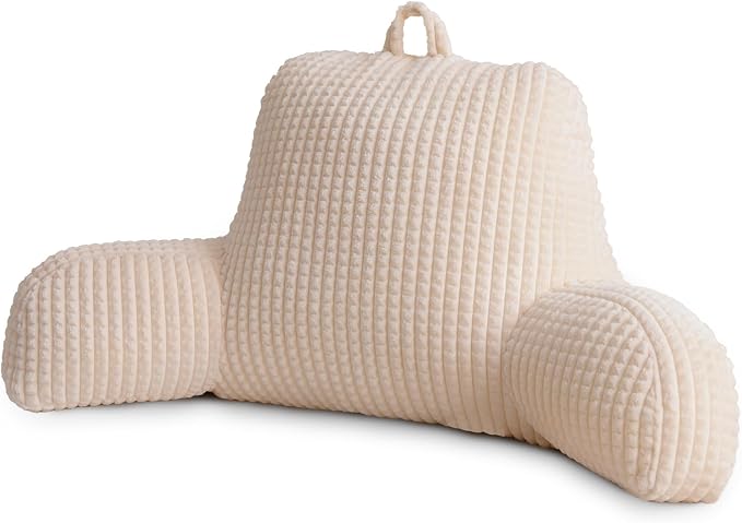 A Nice Night Ivory 17" Bed Wedge Pillows with Arms for Sitting by ANICENIGHT