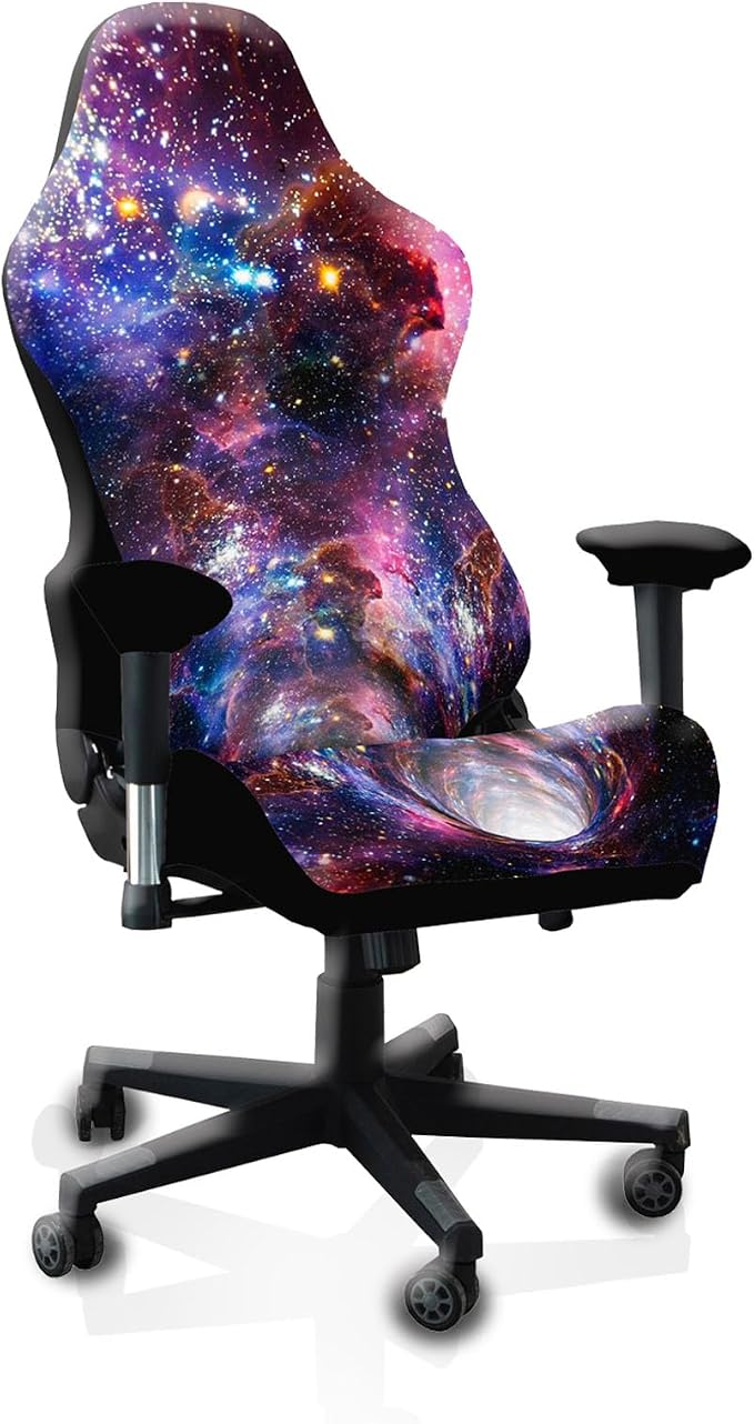 Gaming Chair Covers, 3D Printing Stretch Fit Scratch Resistant | Easy to install, Soft Breathable, Cat Scratch Proof, Washable Gaming Chair Seat Cover with Armrest Cover (No Chairs)(E) by Unknown