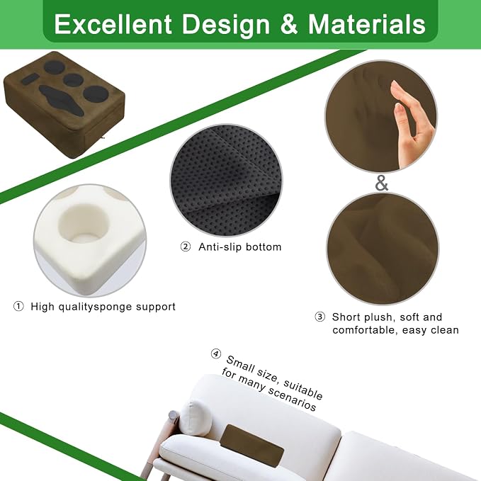 Couch Bed Cup Holder Pillow, Nisdoing 5 Hole Couch Drink Holder! Keep Drinks Hand Side and KeepTemp, Prevent Spills and Use Anywhere.Cup Holder for Couch, Bed,Camping,RV,Car,Beach.Brown - Image 7