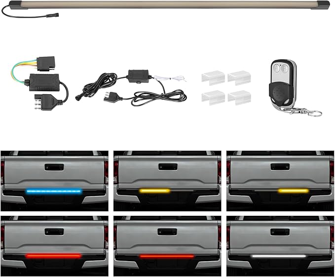 OFFROADTOWN 37inch RGB Tailgate Silicone Flex LED Light Bar 324 LED 3rd Brake/Stop/Turn/Reverse/Strobe Tail Light Custom Driving Light with Wireless Remote Control for Pickup Truck SUV RV Trailer(1PC) - Image 8