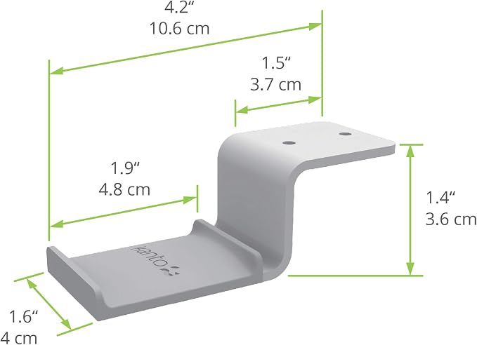 Kanto HH Universal Under Desk Headphone Hook - White - Solid Steel Construction - Mount using 3M adhesive or 2 included screws - Image 5