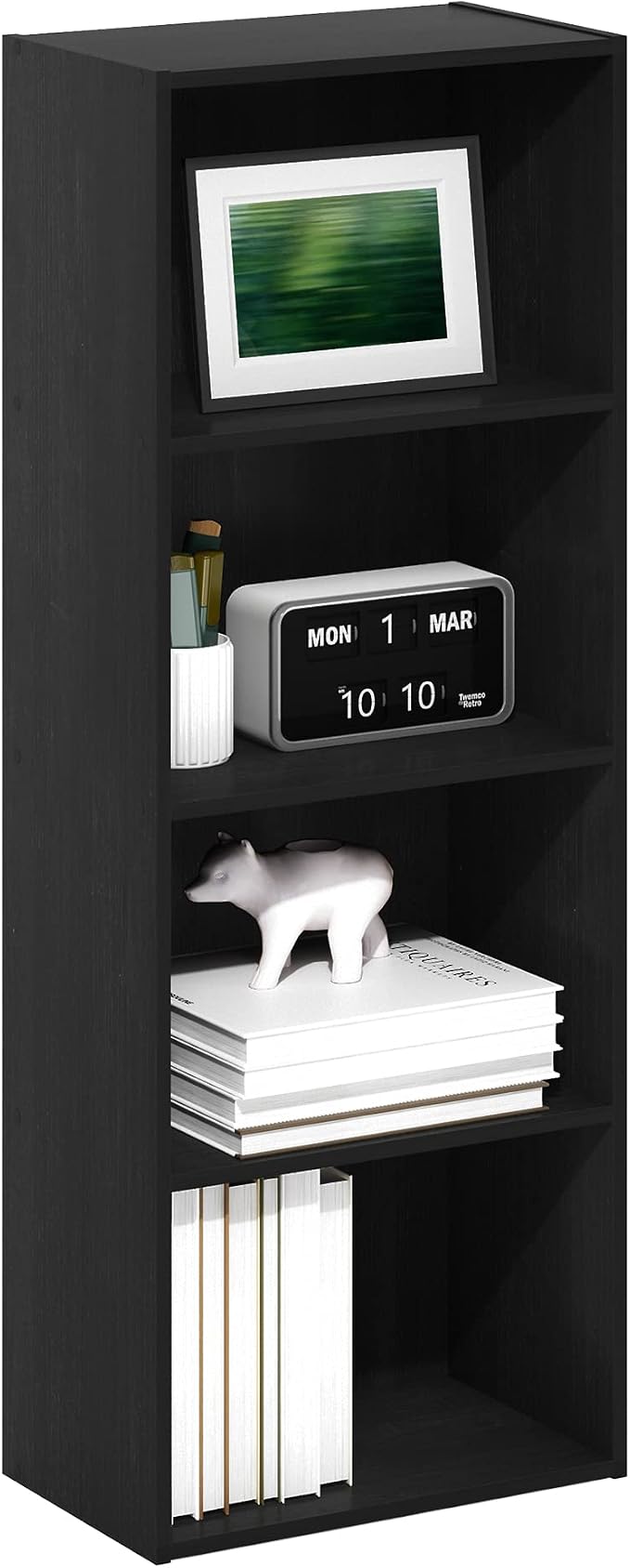 Furinno LUDER 4-Tier Book Shelf, Open Shelves Bookshelf, Blackwood by Furinno-FitsYourSpaceFitsYourBudget
