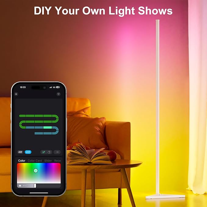 MIHEAL 2PCS Corner Floor Lamp, Synced Lights LED Control Floor Lamp RGB Light 56" Smart LED Corner Lamp App and Remote for Living Room Gaming Bedroom and Etc. - Image 5