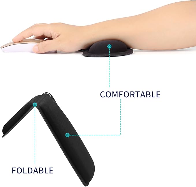TIDALSOIL 2-Piece Keyboard and Mouse Wrist Rest Pad Set, Black - Image 3