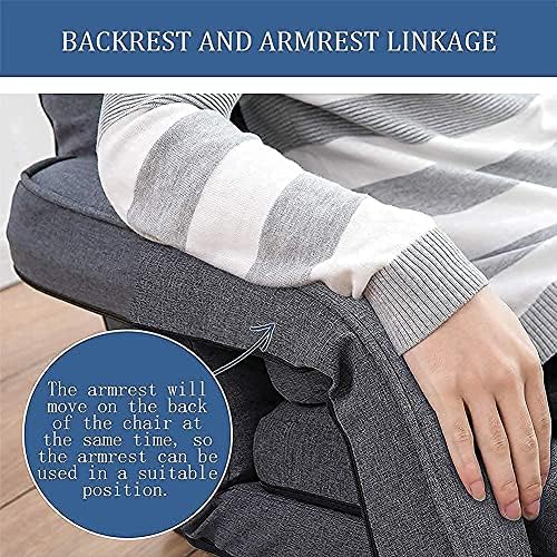 Indoor Floor Gaming Chairs for Adults with Back Support,Chaise Lounge, 14-Position Folding Lazy Sofa with Pillow for Living Room, Bedroom, Balcony(Grey) 8803GR - Image 7