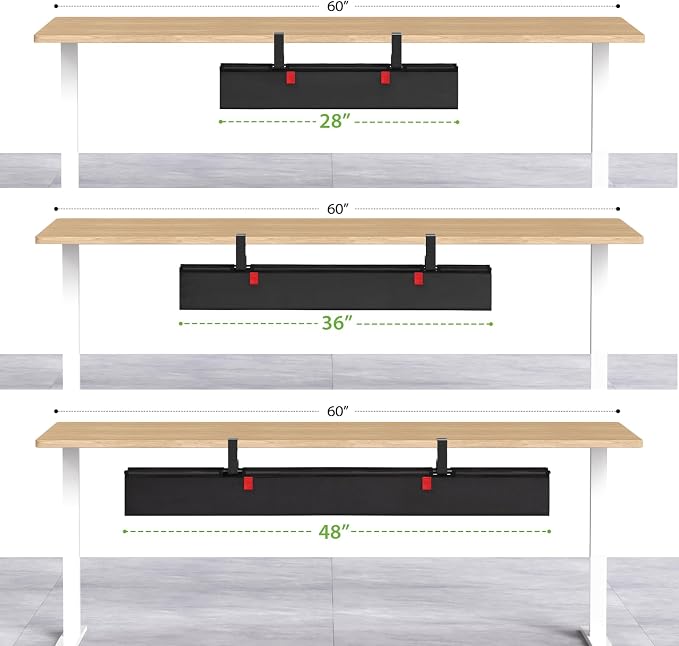 KEEGH Large No Drill Under Desk Cable Management Tray 36 in, Black - Image 8