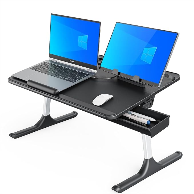 SAIJI Lap Desk for Bed, X-Large Foldable Laptop Table with Book Stand by SAIJI