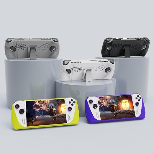 Premium TPU Case with Stand for ROG Ally Gaming Handheld, Protective Sleeve Cover Sweat-proof Anti-slip Case ROG Ally Protector (White) - Image 2